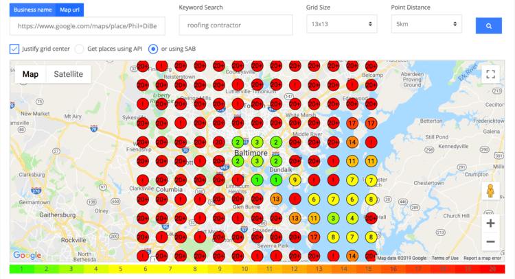 GeoGrid Service Area Business Rank Tracker Live!